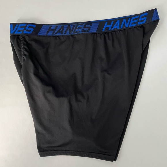 Hanes Men's X-Temp Total Support Pouch Long Leg Black & Gray Boxer Brief - Picture 4 of 8